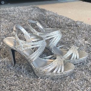 Beautiful Silver Strappy Heels